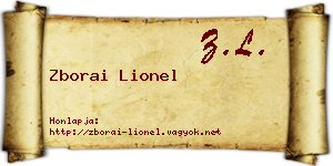 Zborai Lionel névjegykártya